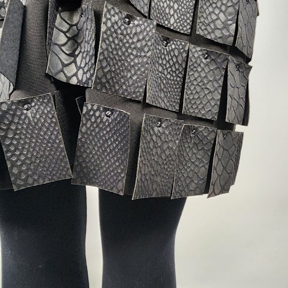 Samuel Dong Black Ribbed Knit Patchwork Zip Up Jacket Size M - Picture 5 of 10